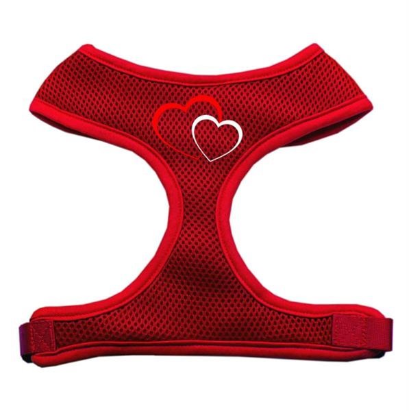 Unconditional Love Double Heart Design Soft Mesh Harnesses Red Medium UN802930